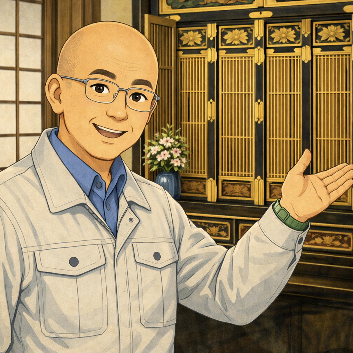 仏壇工房 代表・仏壇修理職人：長谷川 哲也（はせがわ てつや）